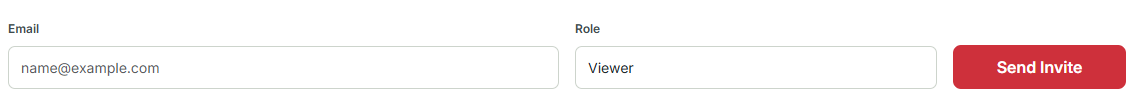 The invitation form with Viewer and Editor roles. No invitation has been sent.